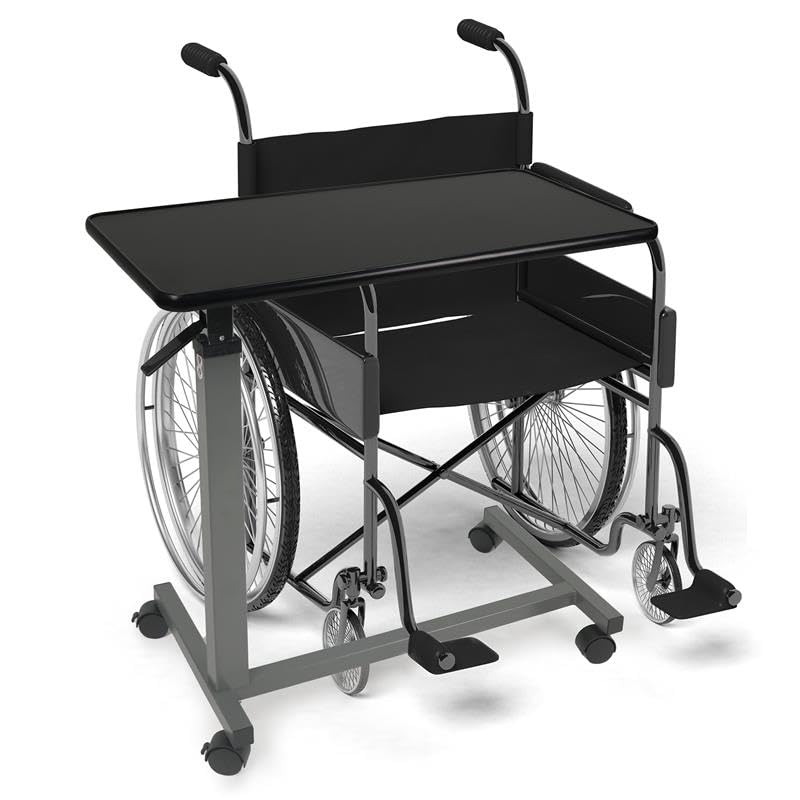 Vaunn Medical Cart Adjustable Overbed Table with Wheels – Rolling Bedside Table for Hospital, Portable Standing Cart & Laptop Desk for Bed, Couch, Wheelchair - color: Black