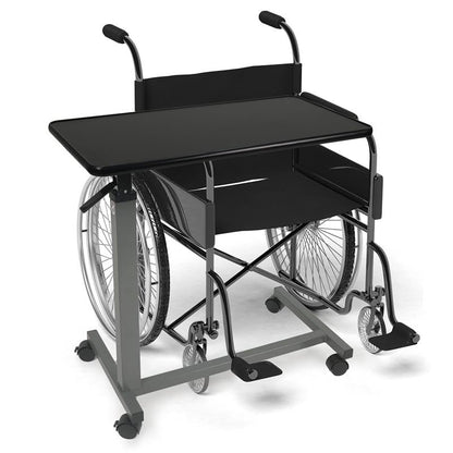 Vaunn Medical Cart Adjustable Overbed Table with Wheels – Rolling Bedside Table for Hospital, Portable Standing Cart & Laptop Desk for Bed, Couch, Wheelchair - color: Black