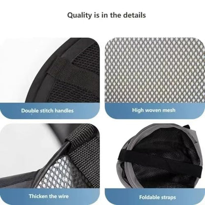 Collapsible Mesh Laundry Hamper, Foldable Dirty Clothes Basket with Handles, 14x14x23 Inch, Large (grey) - color: grey