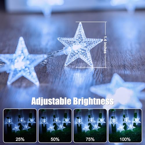 Minetom Star String Lights - color: White - 33ft