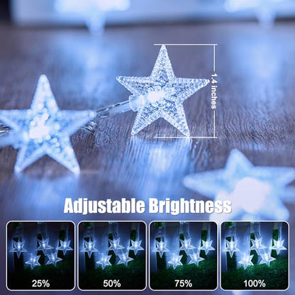 Minetom Star String Lights - color: White - 33ft