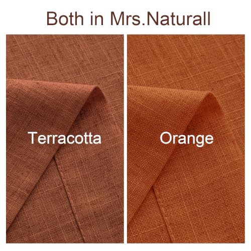 Linen Curtains 63 Inch Length for Bedroom, Terracotta Fall Boho Farmhouse Antique Semi Sheer Light Filtering Curtain Drapes 2 Panel Set for Living Dining Room, Rust Terra Cotta Autumn Decor - color: Terracotta, size: 52"W x 63"L (Pack of 2)