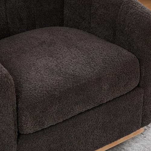 YaFiti Modern Swivel Accent Chair 1 pcs, Round Barrel Club Chair, Charcoal | Premium Chenille Fabric, High-resilience Foam, Solid Wood Base, 350lbs Capacity, Upholstered Armchair for Living Bedroom - color: Charcoal