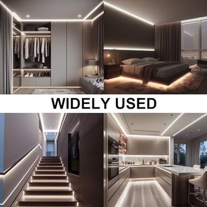 AXMOTUT 65.6ft COB LED Strip Light Natural White, High Bright LED Strips with 320LEDs,RF Remote and UL Power Supply,4000K Dimmable LED Lights for Bedroom,Kitchen,DIY Home Decoration, 2 Rolls of 32.8ft - size: 4000K/65.6ft