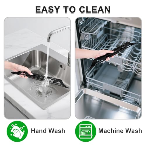HANZENMA Triangular Sink Rack, Multi-Functional Rack Above the countertop, Foldable Sink Drying mat, Heat-Resistant, Non-Slip, and Rust-Proof Dish Rack (Black) - color: Black, size: Triangle: 15.8" x 9"