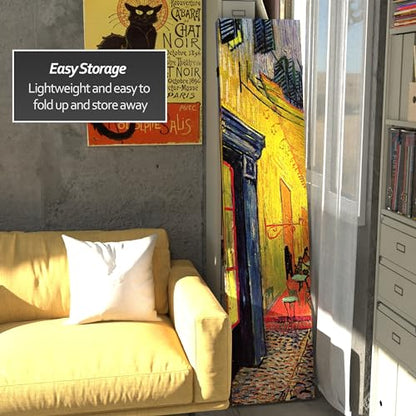 Red Lantern 6 ft. Tall Double Sided Works of Van Gogh Canvas Room Divider - Cafe Terrace/View of Arles - color: Terrace/Arles