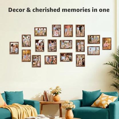 Giftgarden 4x6 Picture Frame Set of 18, Lightweight 4 by 6 Frames Bulk for Gallery Wall Photo Hanging and Tabletop Display, Rustic Brown - color: Brown*18, size: 4x6