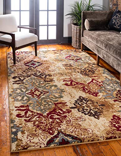 Unique Loom Barista Collection Area Rug - Congencis (2' 2" x 3' 1" Rectangle, Beige/ Blue) - size: 2'2" x 3'1" (Rectangular)
