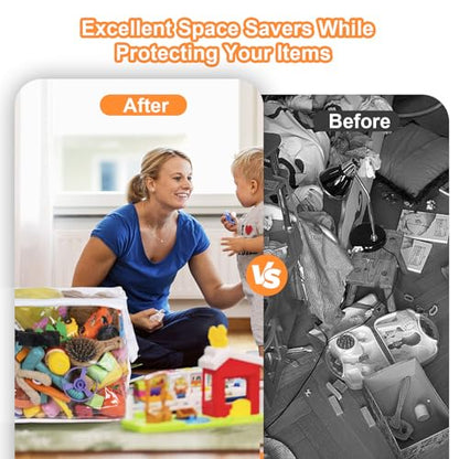 12 PCS Clear Plastic Organizers 12''x12''x12'' Blanket Storage Bags with Zipper Storage Cube Tote with Reinforced Handles for Clothes Moving Supplies Linens Shoes Closet Toys Organizers - size: 12 pack