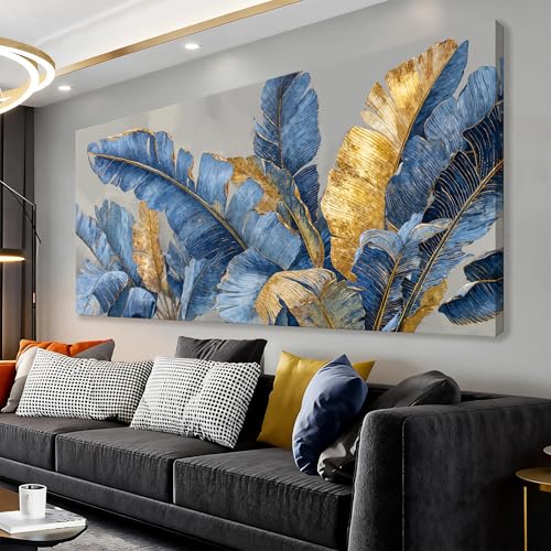 Dimpaga Canvas Wall Art Decor Oversized Boho Canvas Art Wall Decor For Living Room Gold Nature Botanical Wall Art Decor Artwork Modern Wall Decor Artwork For Home Bedroom Office Wall Decor 29×58 Inch - color: D-01O, size: 58"L x 29"W