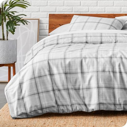 Bare Home Flannel Duvet Cover Set (Twin/Twin XL, Glencoe Tartan Plaid) | 100% Cotton, Velvety Soft, Heavyweight, Premium Flannel, Double Brushed, Includes Sham Pillow Cover - color: 16 - Tartan Plaid (No Comforter), size: Twin/Twin XL