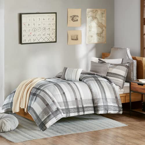 Intelligent Design Rudy Cozy Comforter Casual Cabin Lodge Plaid Design, All Season, Hypoallergenic Cover, Soft Bedding Set with Matching Sham, Decorative Pillow, Black Twin / Twin XL - color: Black/Grey, size: T/TXL Comforter