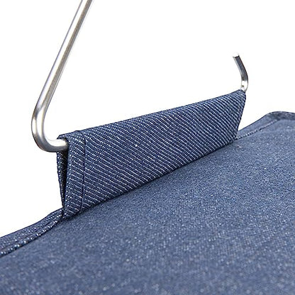 Household Essentials Hanging Narrow Cotton Blend and Plastic Closet Organizer with 10 Storage Shelves, Denim - color: Denim