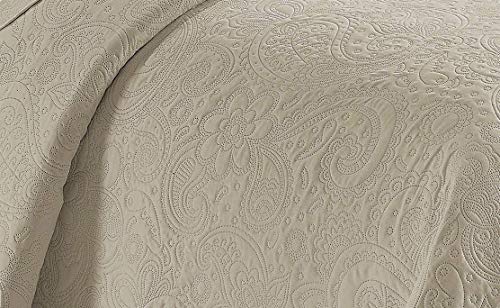 Linen Plus Embossed Coverlet Bedspread Set Oversized Solid Beige Full/Queen Bed Cover Bedding New # Dana - color: Beige, size: Full/Queen