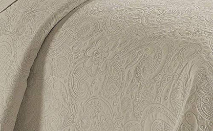 Linen Plus Embossed Coverlet Bedspread Set Oversized Solid Beige Full/Queen Bed Cover Bedding New # Dana - color: Beige, size: Full/Queen