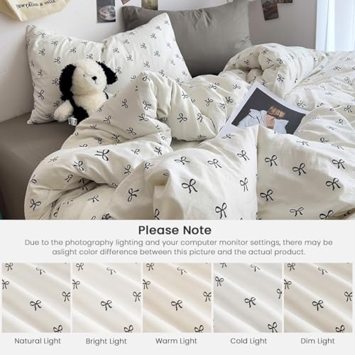 Duvet Cover Queen Size Black Bow Duvet Cover Set | Black Bow Duvet Cover Set, Washable Lightweight Microfiber, Zipper Closure, Includes 2 Pillowcases - color: Black Bow, size: Queen(No Comforter)