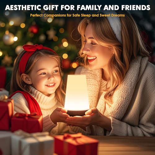Auxmir Rechargeable Night Light, Remote Control Lamp, Light Brown-2 Pack | touch control, 13 colors, 5 brightness levels, 4 lighting modes, 1/2/4/6-hour auto-off, portable for nursery and camping - color: Light Brown-2 Pack