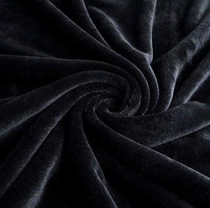 TASTHROW Large Flannel Fleece Throw Blanket, 50×70 Inch - Black | Cozy Lightweight Thick Blanket - All Seasons Suitable for Women, Men and Kids - color: Black, size: 50"x70"
