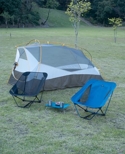 Low Ultralight Compact Folding Chair (Blue) | with Side Pocket and Carry Bag, for Camping Backpacking Hiking - color: Blue