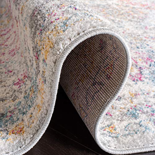 SAFAVIEH Madison Collection Runner Rug - 2'3" x 18', Grey & Gold, Boho Chic Distressed Design, Non-Shedding & Easy Care, Ideal for High Traffic Areas in Living Room, Bedroom (MAD611F) - color: Grey/Gold, size: 2'3" x 18' (Runner)