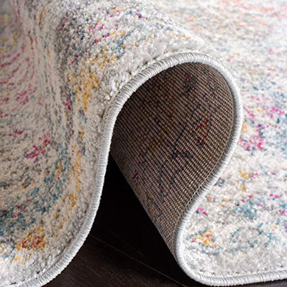 SAFAVIEH Madison Collection Runner Rug - 2'3" x 18', Grey & Gold, Boho Chic Distressed Design, Non-Shedding & Easy Care, Ideal for High Traffic Areas in Living Room, Bedroom (MAD611F) - color: Grey/Gold, size: 2'3" x 18' (Runner)