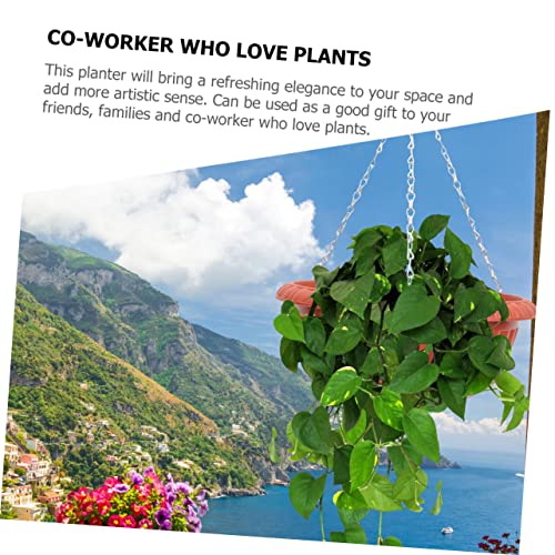 Happyyami Hanging Planter Box Plant Holder Chain Planters for Outdoor Wall-Mounted Plant Pots