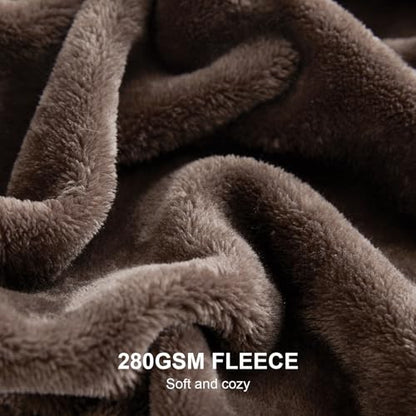 Hansleep Throw Brown Fleece Blanket, Soft Flannel Bed Blanket | Fuzzy Cozy Blanket 50x60 Inches, Multi-use for Bed, Sofa, Couch, Travel, Camping, All Season Warm Lightweight Cover - color: Brown, size: Throw (50x60 Inches)