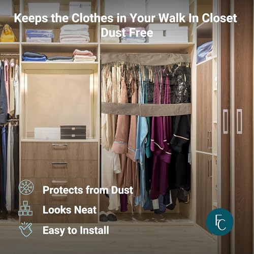 Garment Cover for Closet Rod and Portable Clothing Rack Shoulder Dust Cover - Protect Your Wardrobe in Style - Adjustable to fit 20" to 36" long - 6 Pack