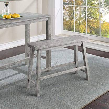 Boraam Sonoma Counter Height Backless Bench - Storm Gray Wire-Brush - color: Storm Gray Wire-brush
