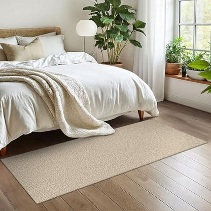 Washable Runner Rug 2x6 Ft Non Slip Runners for Hallways Cotton Rubber Backed Kitchen Runner Braided Indoor Floor Carpet Runners for Entryway, Hallway, Kitchen, Bedroom, Send/Beige | Washable Braided Runner Carpet, Non Slip Rubber Dot Backed, For Hallway,