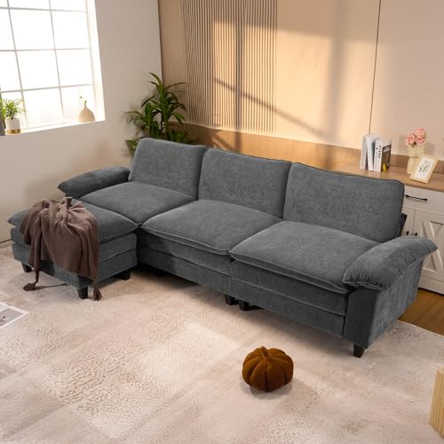 86" Modular Sectional Sofa,Comfy Cloud Couch Sectional Sofa,Loveseat Chenille Sleeper Deep Seat Sofas for Living Room,Bedroom and Apartment,Dark Gary - color: Dark Gray, style: loveseat-chenille