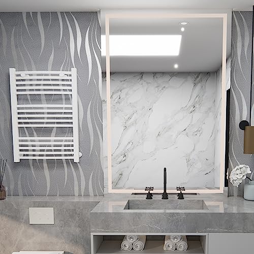 mamonhome Silver Gray Self Adhesive Removable Wallpaper Peel and Stick Wallpaper, 20.8" x 393" 3D Modern Water Waves Fashion Non-Woven Wallpaper for Livingroom, Bedroom, Kitchen, Bathroom. - color: water waves