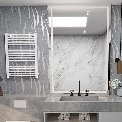 mamonhome Silver Gray Self Adhesive Removable Wallpaper Peel and Stick Wallpaper, 20.8" x 393" 3D Modern Water Waves Fashion Non-Woven Wallpaper for Livingroom, Bedroom, Kitchen, Bathroom. - color: water waves