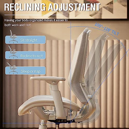 Mesh Office Chair,Ergonomic Computer Desk Chair,Sturdy Task Chair- Adjustable Lumbar Support & Armrests,Tilt Function,Comfort Wide Seat,Swivel Home Office Chair (Grey Frame Grey Mesh) - color: Grey Frame Grey Mesh