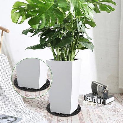 30 Pack Plant Pot Elevators 7.87 Inch Plastic Plant Risers, Plant Level Pot Elevator for Indoor & Outdoor Planters, Black