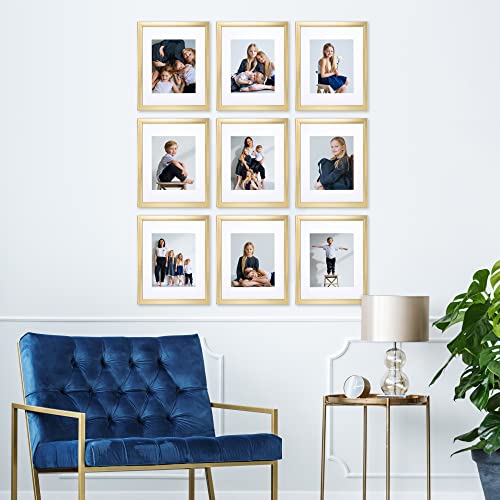 Sheffield Home 9 Piece Gallery Wall Frame Set, 11x14 Inch, Gold - color: Gold, size: 11x14 Inch