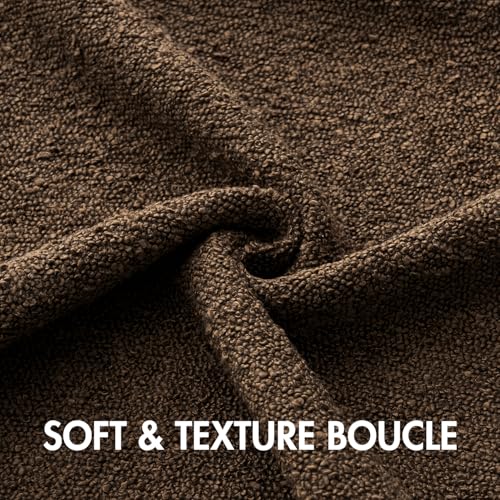 MIULEE 18x18 Decorative Lumbar Boucle Couch Pillow Covers Brown | Set of 2 Textured Neutral Fall Autumn Throw Pillow Covers, Accent Solid Pillowcases, Sofa Living Room Home Decor - color: Brown, size: 18" x 18" (Pack of 2)