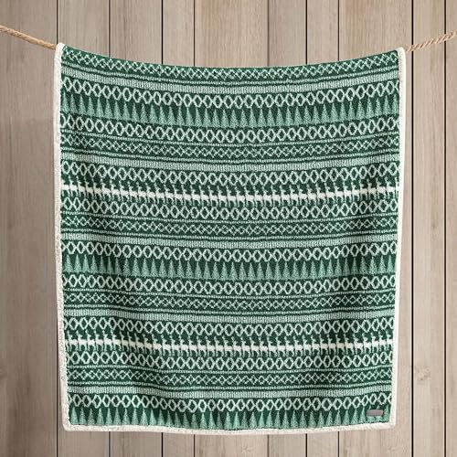 Eddie Bauer - Throw Blanket, Ultra-Soft Plush Bedding with Faux Shearling Reverse, Blanket for Couch & Bed (Alpine Fair Isle Green, 50" x 60") - color: Alpine Fair Isle Green, size: 50" x 60"