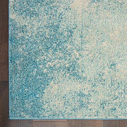 Nourison Home Passion Navy/Light Blue 2'2'' x 10' Area-Rug, Modern, Abstract, Easy-Cleaning, Non Shedding, Bed Room, Living Room, Dining Room, Kitchen, (10' Runner) - color: Navy Light Blue, size: 2'2" x 10' (Runner)