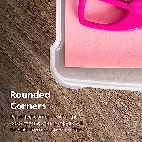 IRIS USA Board Game Storage |Made in USA| Slim Craft Case (10-Pack) - Clear | Fits 8.5" x 11" & A4 Paper, Organizers with Built-In Handle & Snap-Tight Lids, Containers for Puzzles, Art & Scrapbooking - size: 10 Pack