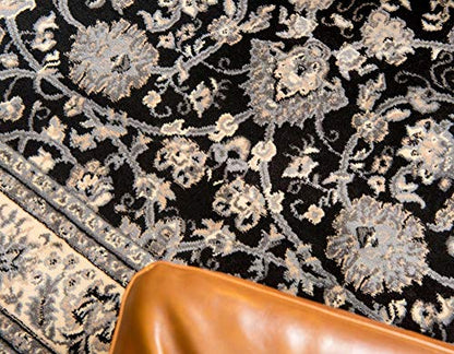 Unique Loom Sialk Hill Collection Area Rug - Washington (2' 2" x 3' 1" Rectangle Black/Gray) - color: Black/Gray, size: 2'2" x 3'1" (Rectangular)