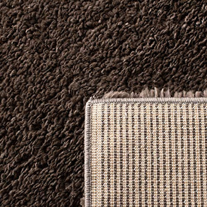SAFAVIEH August Shag Collection Runner Rug - 2'3" x 6', Brown, Solid Design, Non-Shedding & Easy Care, 1.2-inch Thick Ideal for High Traffic Areas in Living Room, Bedroom (AUG900T) - color: Brown, size: 2'3" x 6' (Runner)