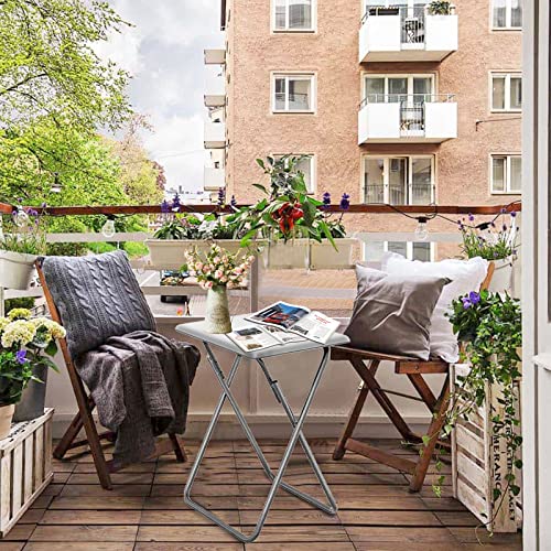 Folding TV Tray Table,TV Dinner Table with Sturdy MDF Top,Eating Trays for Living Room with No Assembly Required, 2PCS (Black Marble) - color: Black Marble, size: 2pcs