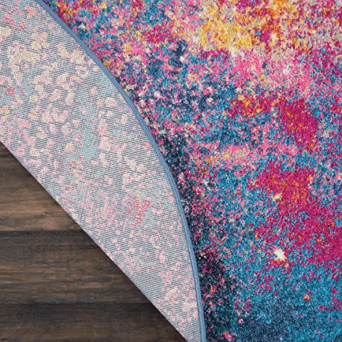 Nourison Home Passion 4' x Round Multicolor Fabric Modern Area Rug (4' Round) - color: Sunburst, size: 4' (Round)