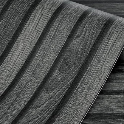 Livelynine Black Wood Slat Wallpaper Peel and Stick Black Faux Beadboard Wallpaper Renter Friendly Waterproof Wall Paper Modern Slate Contact Paper 15.8x78.8 3D Textured Wood Slat Wall Panel Roll - color: Black Wood Slats, size: 15.8" x 78.8"