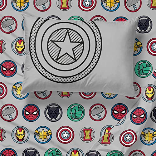 Marvel Avengers Iron Man Twin Comforter Set 5 Piece Kids Bedding, Multi | Hulk Captain America Thor, Bed in a Bag, Comforter Sheets Sham Pillowcase, Soft Microfiber, Machine Washable, Boys Gift