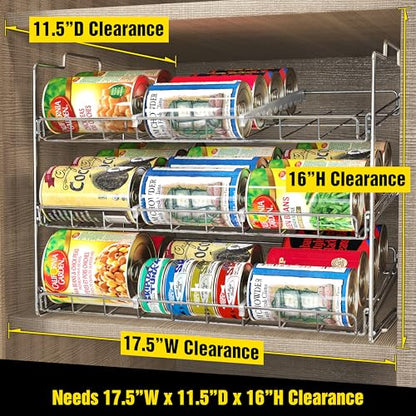 Deco Brothers Stackable Can Rack Organizer Holds Up to 36 Cans, Chrome | for Kitchen and Pantry - color: Chrome