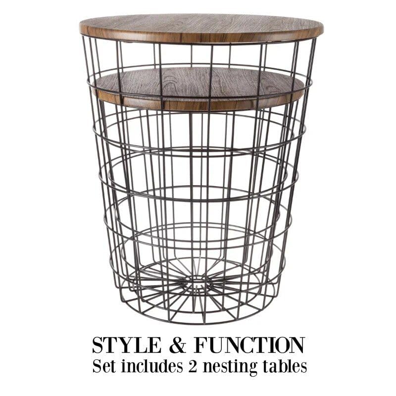 Modern Nesting end Tables with Storage
