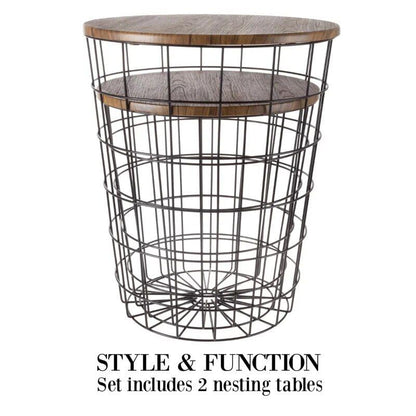 Modern Nesting end Tables with Storage