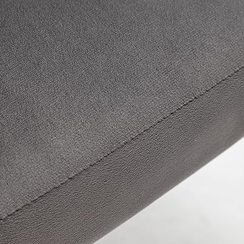 GDFStudio 30.71" Modern Velvet Accent Chair, Comfy Lounge Chair, Upholstered Side Chair with Channel Tufted Back, Gold Metal Legs, Armless Reading Chair for Living Room Bedroom Small Spaces, Gray - color: Gray + Polyester